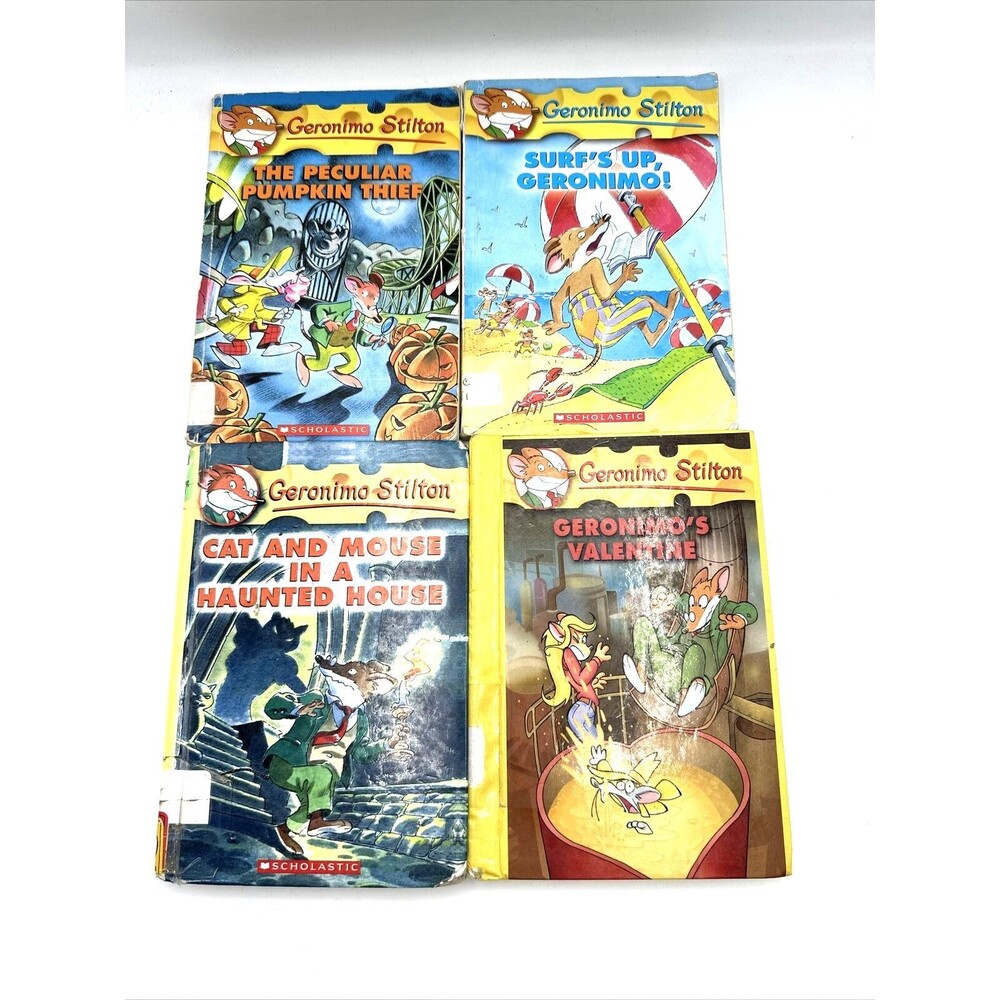 Lot of 4 Geronimo Stilton Series HARDCOVER Surf's up Geronimo! Geronimo's Valent